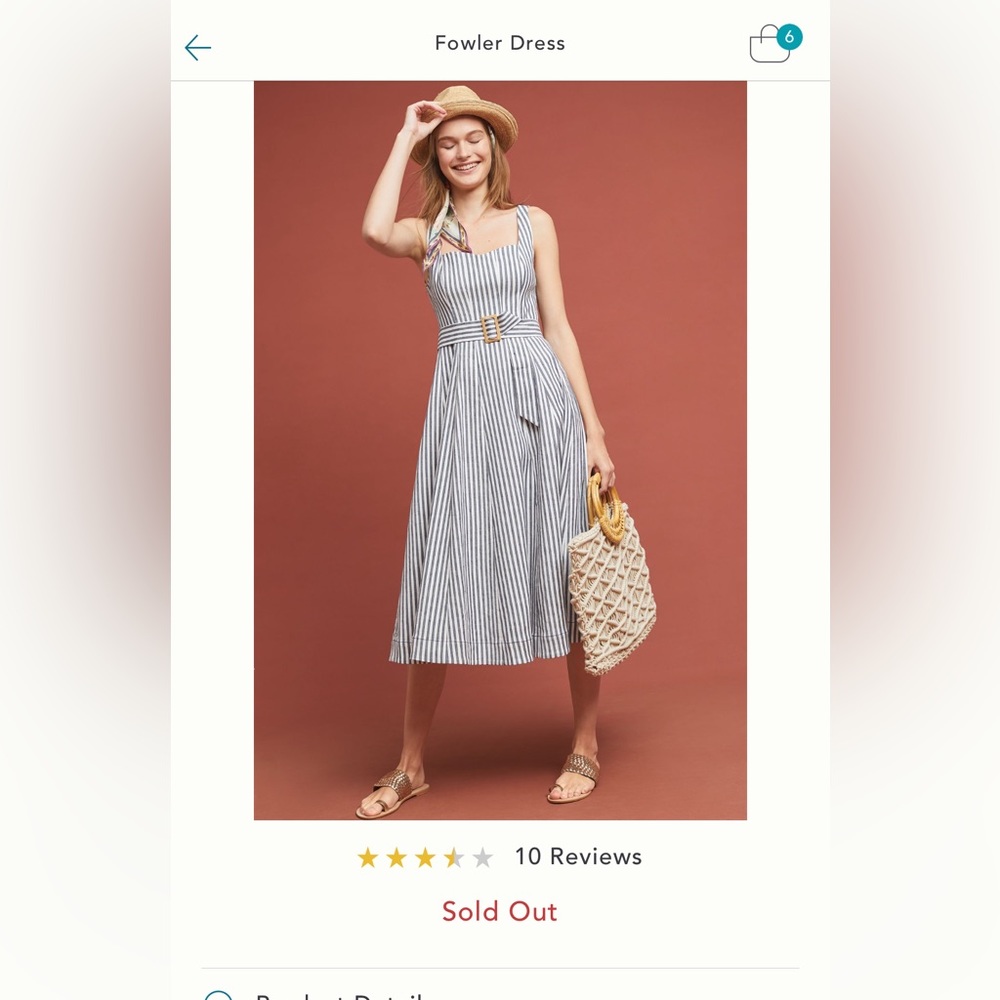 Blue striped nautical sundress with belt